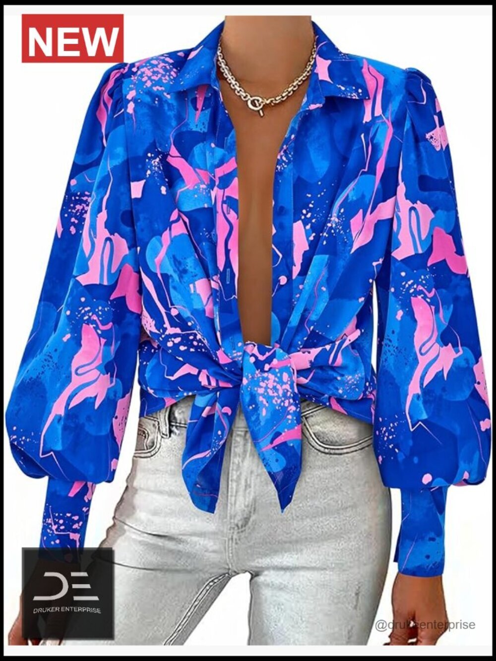 Long Sleeve V Neck Button Down Blouse Dressy Casual Boho Tops